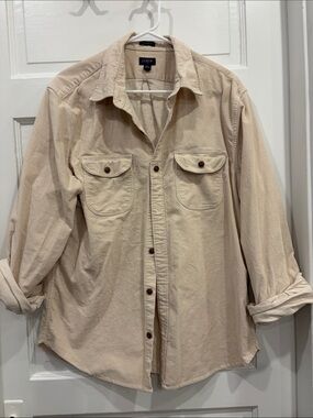 J. Crew Light Beige Corduroy Utility Shirt